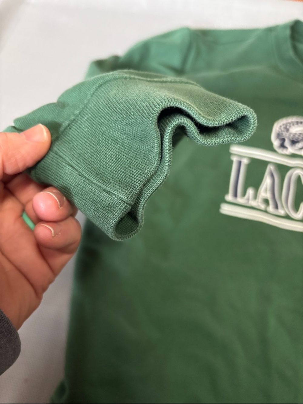 Lacoste Men's Logo Crewneck classic fit sweatshirt sz XL- Forest Green - Picture 5 of 10